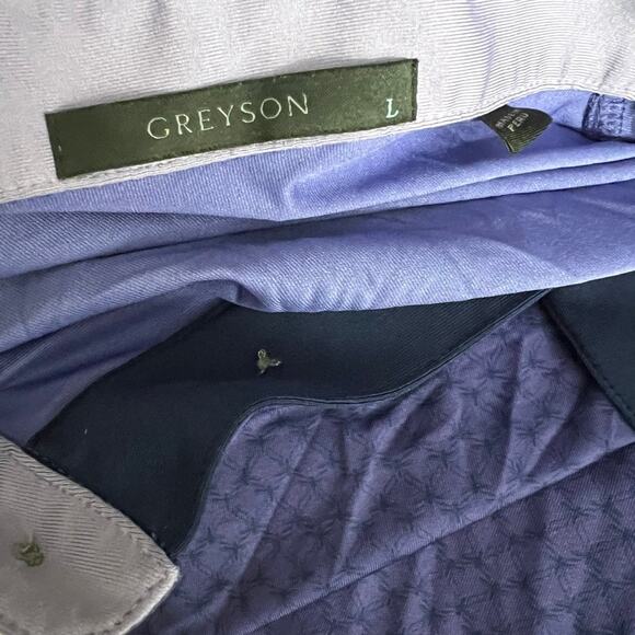 Greyson Polo Shirt Top Purple Print Men Size Large - Picture 5 of 11